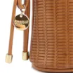 Bolsa Transversal Pequena Couro Marrom Claro Estampa Tressê - imagem 6