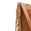 Bolsa Transversal Pequena Couro Marrom Claro Estampa Tressê - imagem 7