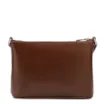 Bolsa Transversal Pequena Couro Marrom Escuro Estampa Tressê - imagem 3