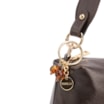 Bolsa Transversal Pequena Couro Marrom Escuro Pingente Argola - imagem 6
