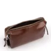 Bolsa Transversal Pequena Couro Marrom Zíper Alça De Mão - imagem 5