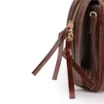 Bolsa Transversal Pequena Couro Marrom Zíper Alça De Mão - imagem 6