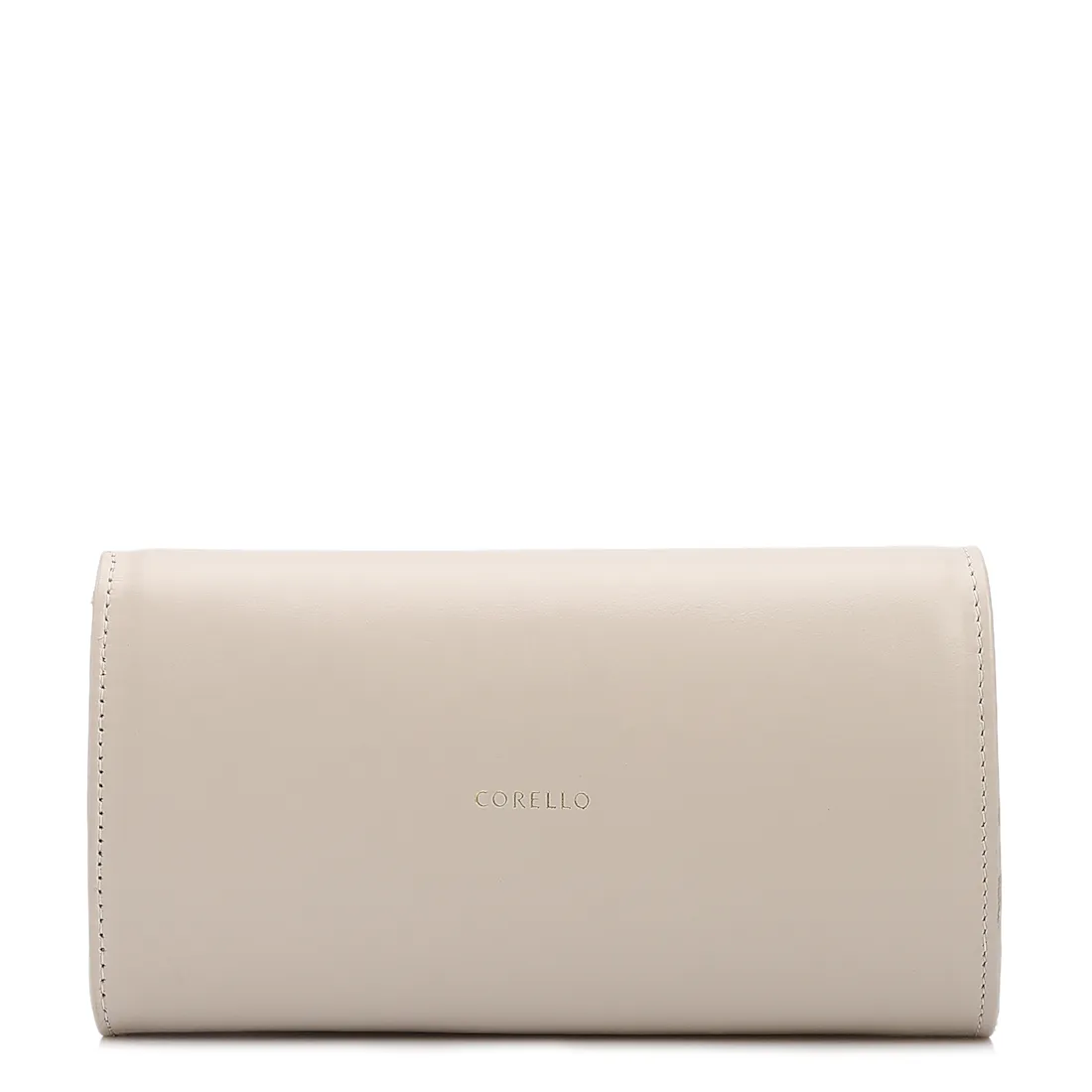 Bolsa Transversal Pequena Couro Off White Aplique Flor Corrente - foto 4