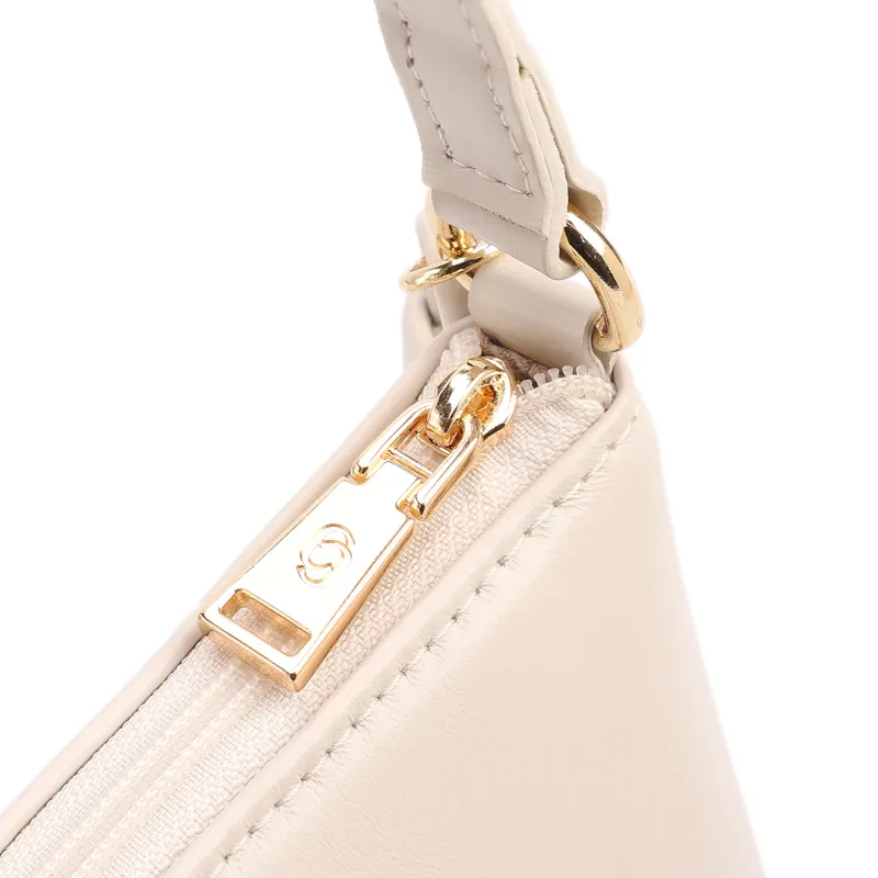 Bolsa Transversal Pequena Couro Off White Estampa Tressê - foto 4