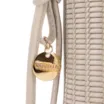 Bolsa Transversal Pequena Couro Off White Estampa Tressê - imagem 5