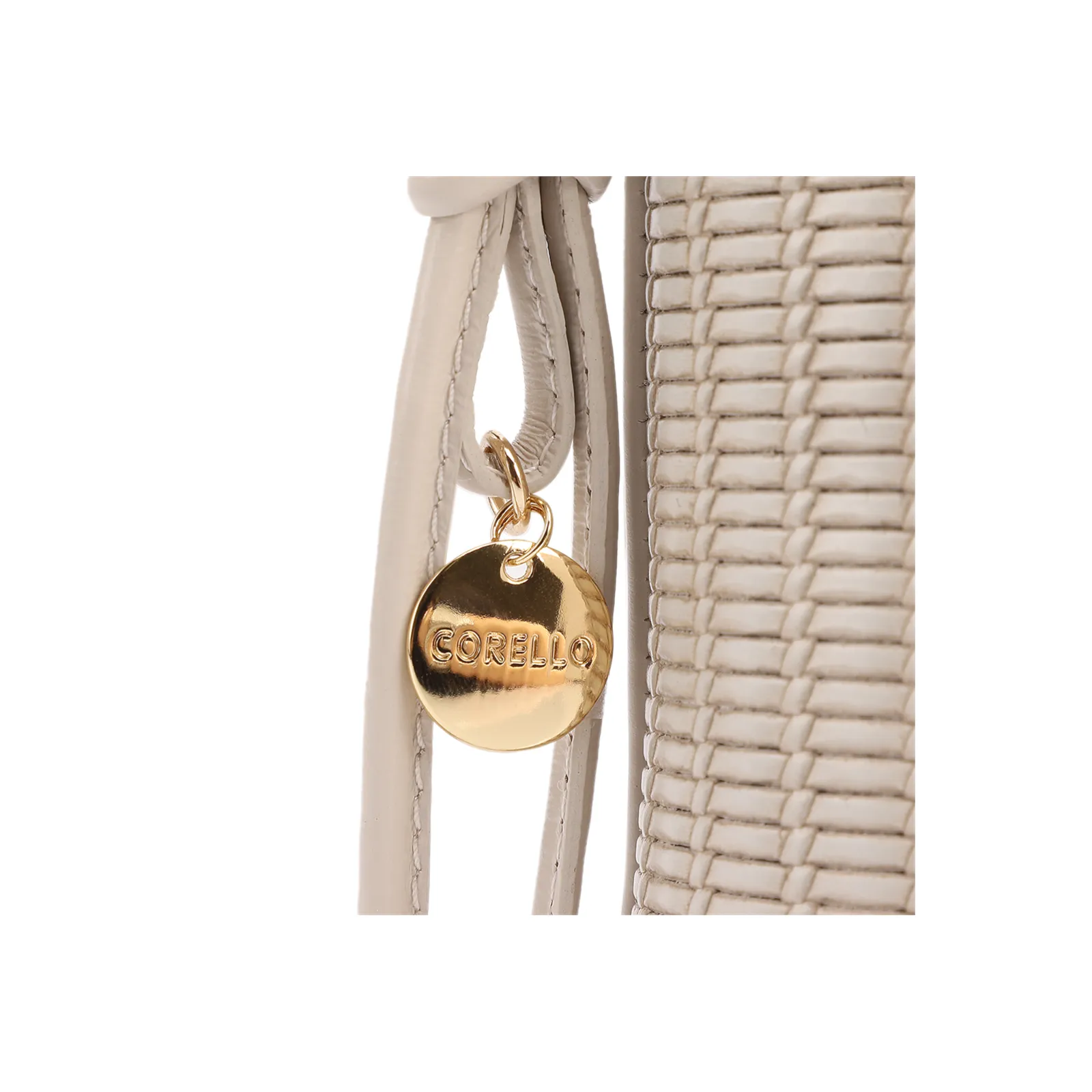 Bolsa Transversal Pequena Couro Off White Estampa Tressê