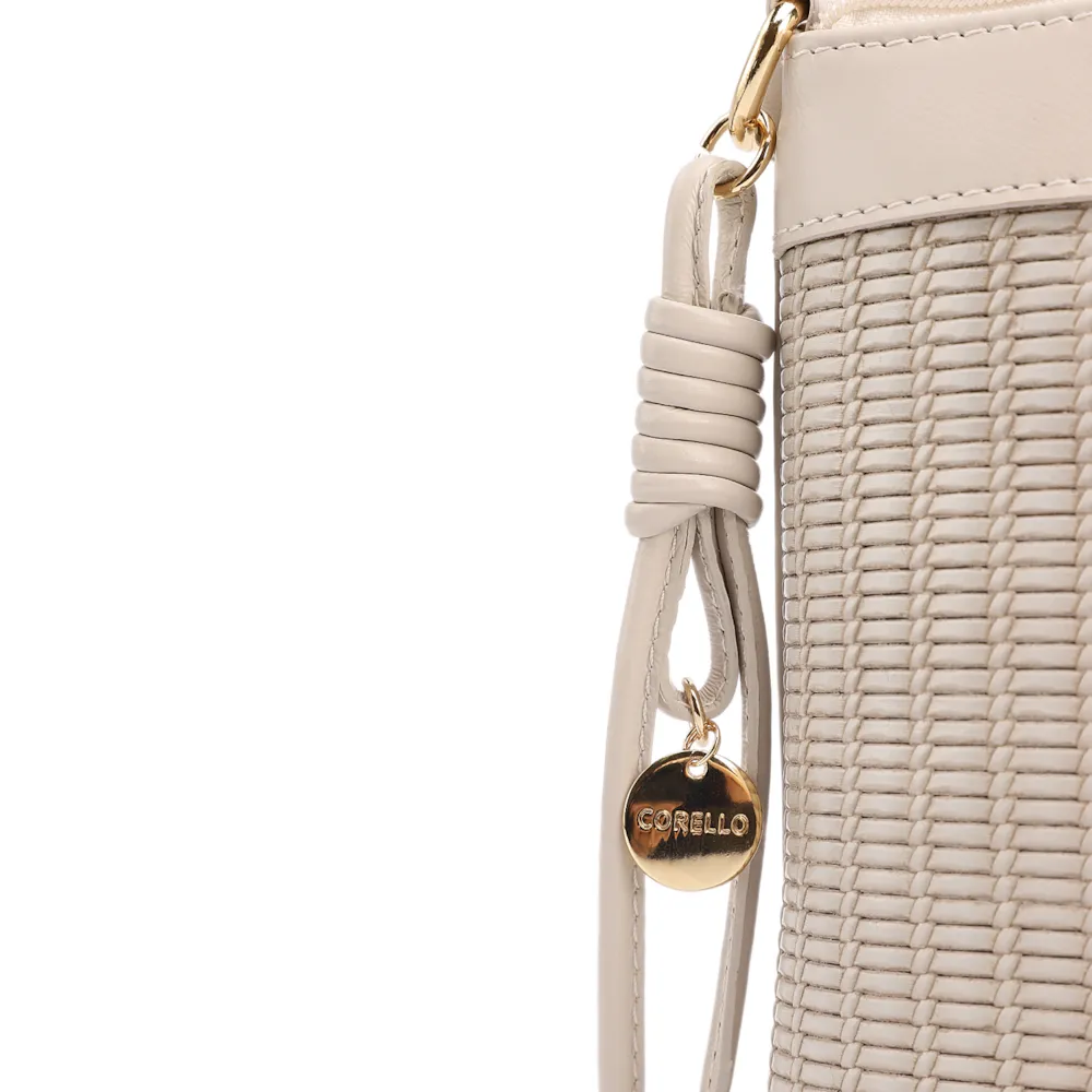 Bolsa Transversal Pequena Couro Off White Estampa Tressê - imagem 6
