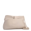 Bolsa Transversal Pequena Couro Off White Laço Corrente Dourada - imagem 3