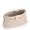 Bolsa Transversal Pequena Couro Off White Laço Corrente Dourada - imagem 5