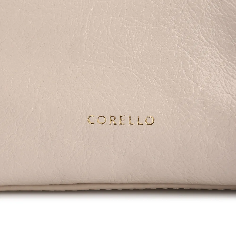 Bolsa Transversal Pequena Couro Off White Laço Corrente Dourada - imagem 7