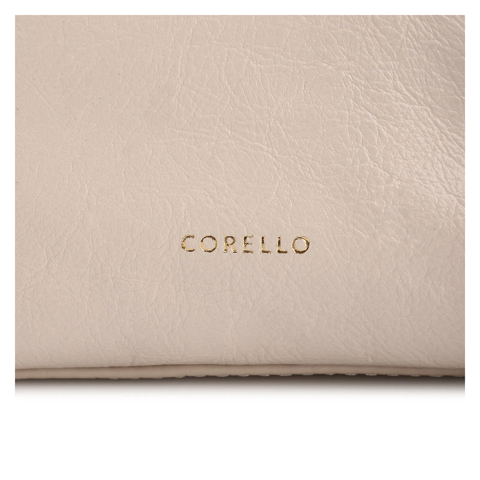Bolsa Transversal Pequena Couro Off White Laço Corrente Dourada