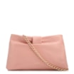 Bolsa Transversal Pequena Couro Rosa Laço Corrente Dourada - imagem 1