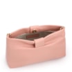 Bolsa Transversal Pequena Couro Rosa Laço Corrente Dourada - imagem 4