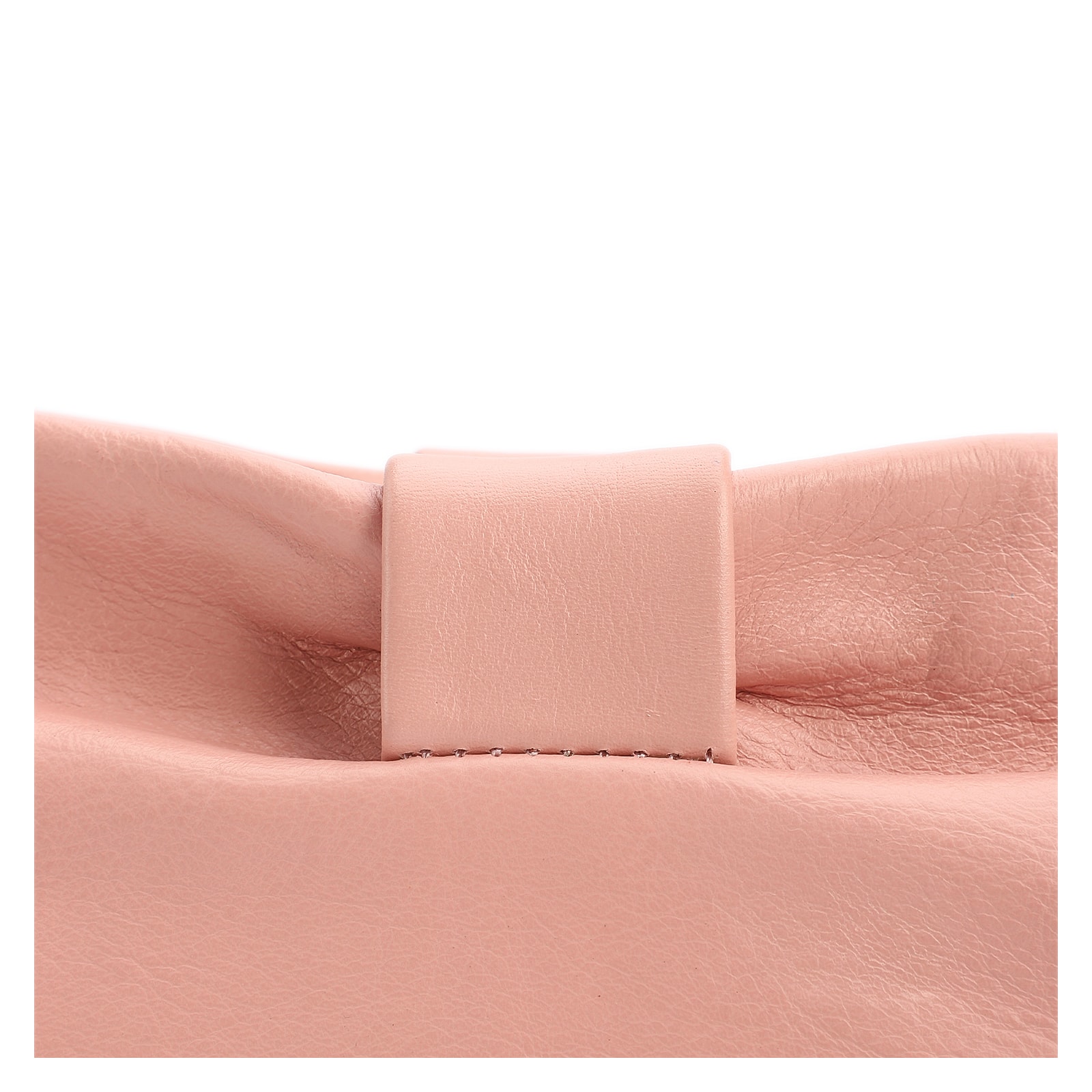 Bolsa Transversal Pequena Couro Rosa Laço Corrente Dourada