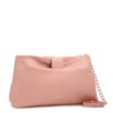 Bolsa Transversal Pequena Couro Rosa Laço Corrente Dourada - imagem 2