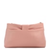 Bolsa Transversal Pequena Couro Rosa Laço Corrente Dourada - imagem 3