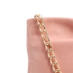 Bolsa Transversal Pequena Couro Rosa Laço Corrente Dourada - imagem 5