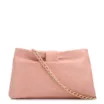 Bolsa Transversal Pequena Couro Rosa Laço Corrente Dourada - imagem 1