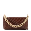 Bolsa Transversal Pequena Couro Textura Tressê Marrom - imagem 1