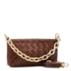 Bolsa Transversal Pequena Couro Textura Tressê Marrom - imagem 2