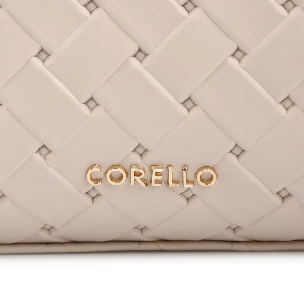 Bolsa Transversal Pequena Couro Textura Tressê Off White - imagem 5