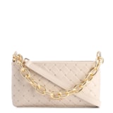 Bolsa Transversal Pequena Couro Textura Tressê Off White
