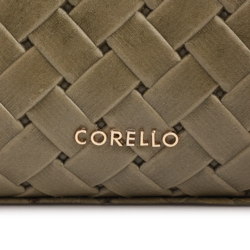 Bolsa Transversal Pequena Couro Textura Tressê Verde - imagem 6