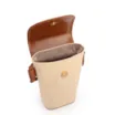 Bolsa Transversal Pequena Ráfia/Couro Marrom Claro Porta Celular - imagem 4