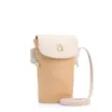 Bolsa Transversal Pequena Ráfia/Couro Off White Porta Celular - imagem 2