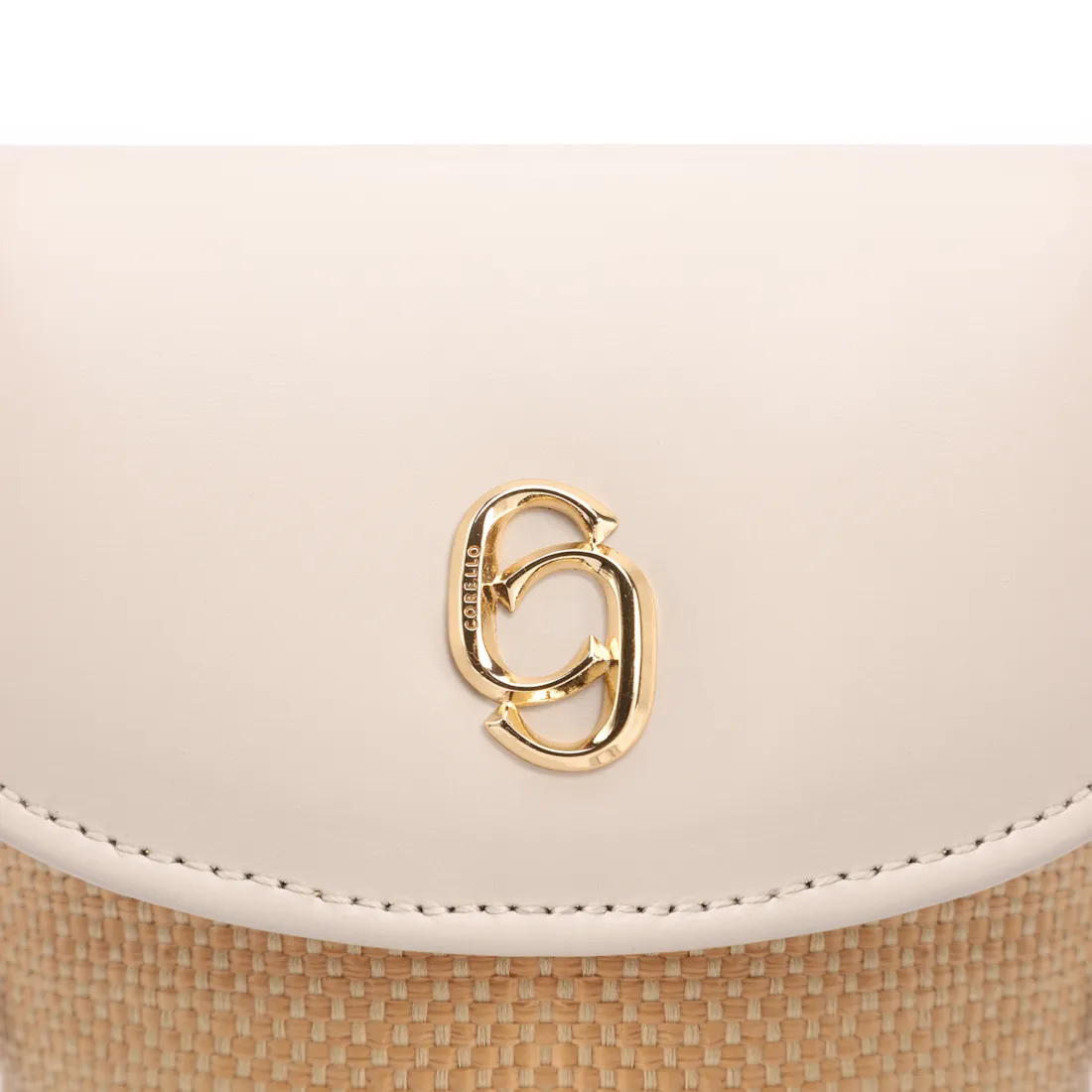 Bolsa Transversal Pequena Ráfia/Couro Off White Porta Celular - foto 6