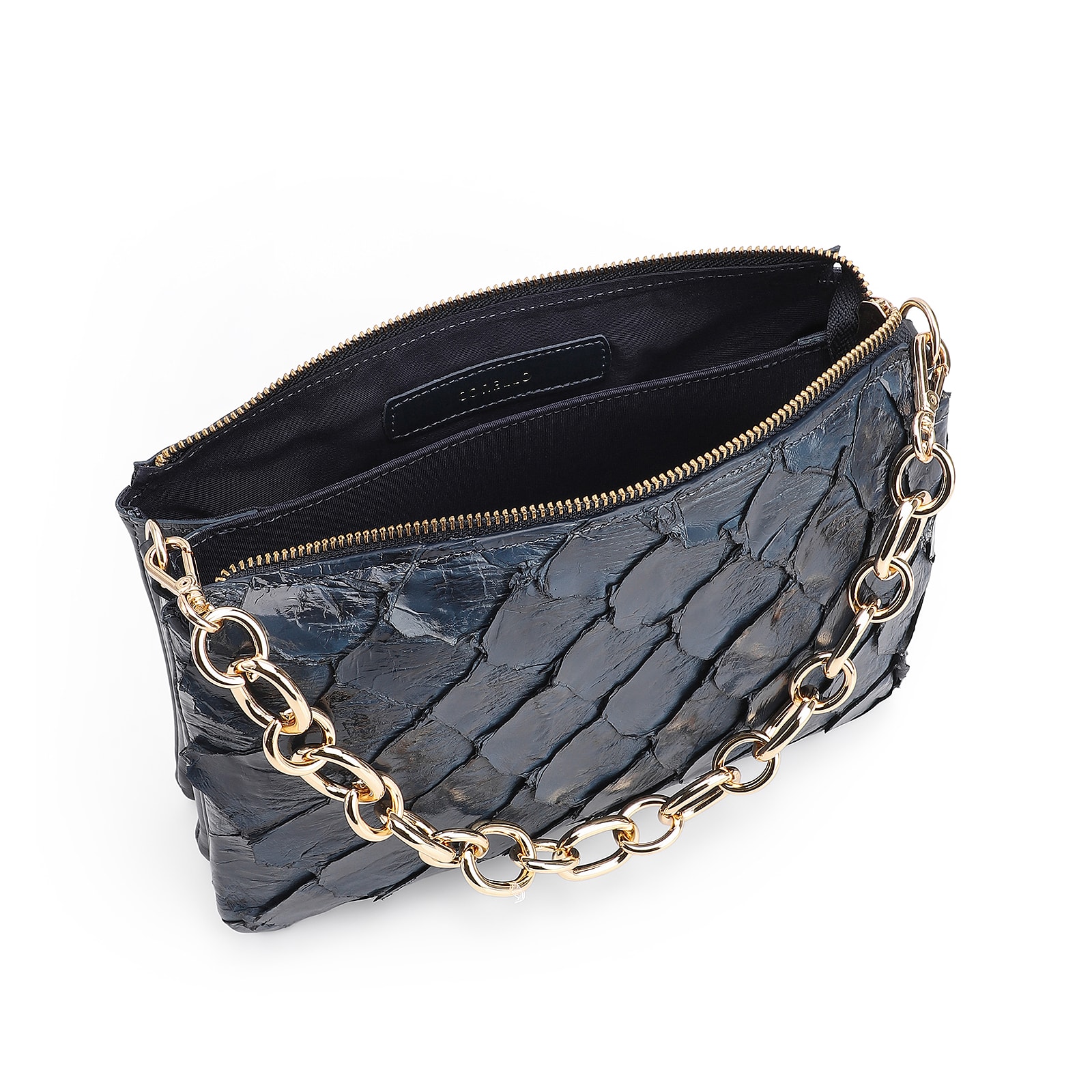 Bolsa Transversal Pirarucu Azul Escuro