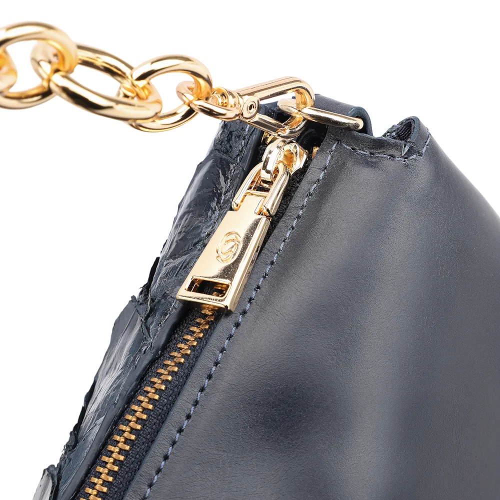 Bolsa Transversal Pirarucu Azul Escuro - imagem 6
