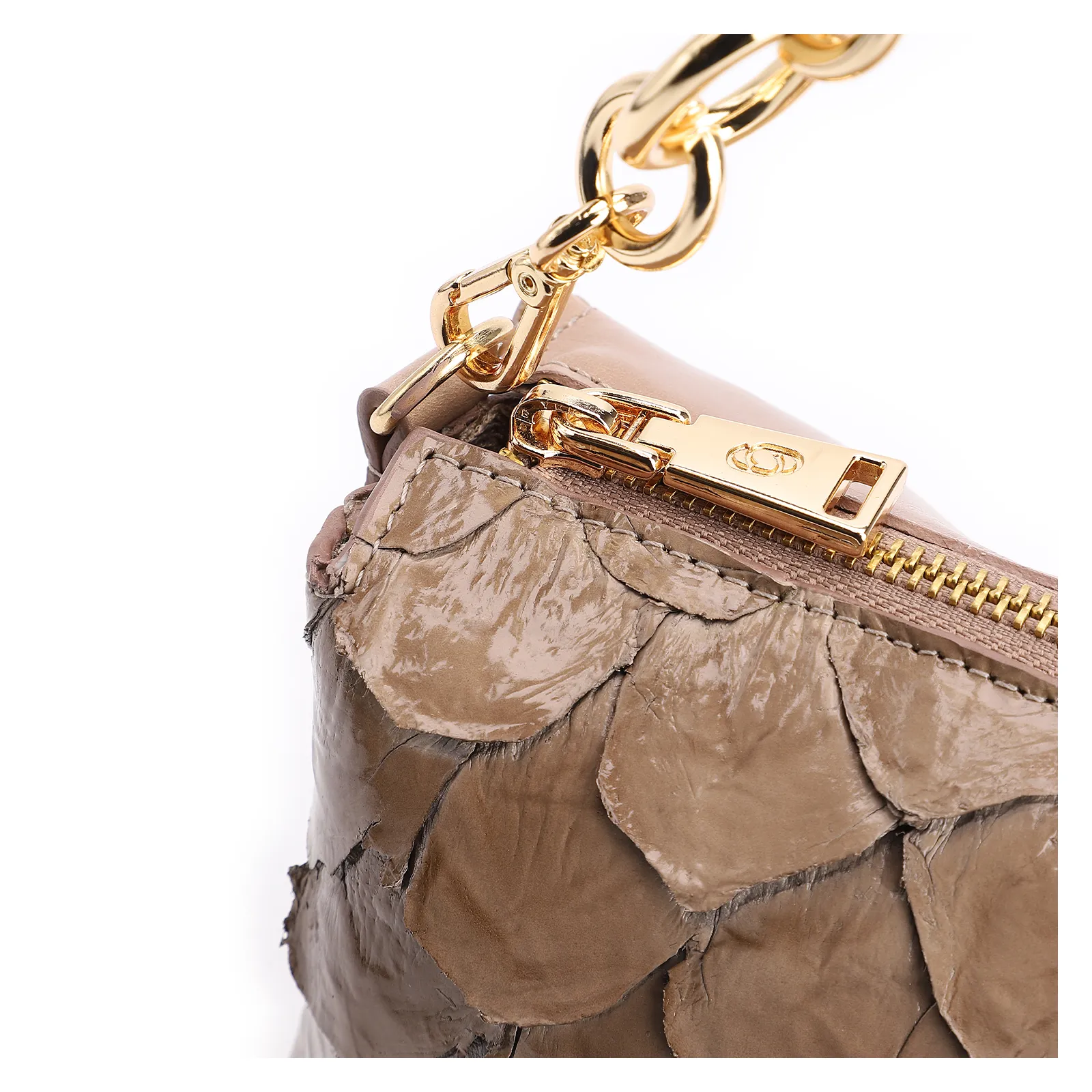 Bolsa Transversal Pirarucu Bege