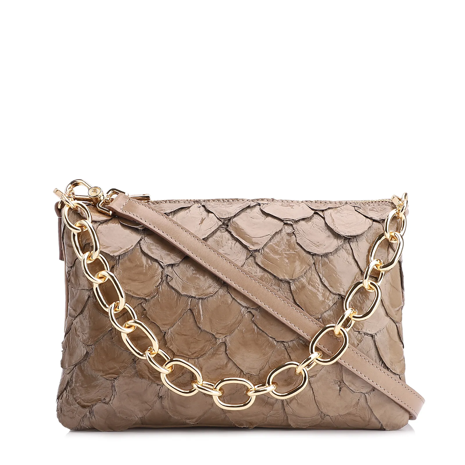 Bolsa Transversal Pirarucu Bege