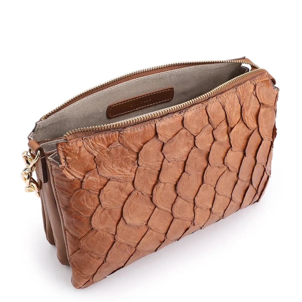 Bolsa Transversal Pirarucu Marrom Claro - imagem 4