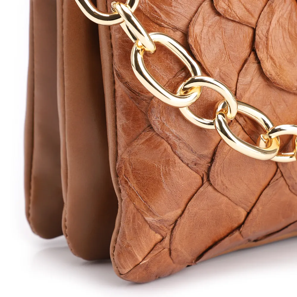 Bolsa Transversal Pirarucu Marrom Claro - imagem 6