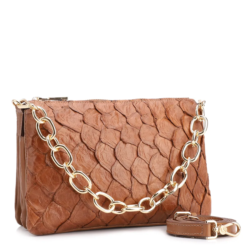 Bolsa Transversal Pirarucu Marrom Claro - imagem 2