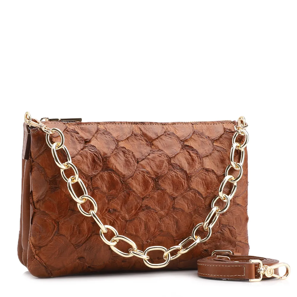 Bolsa Transversal Pirarucu Marrom Claro - imagem 2