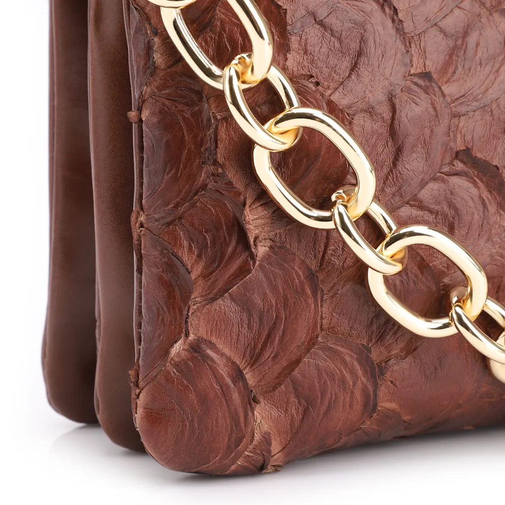 Bolsa Transversal Pirarucu Marrom Escuro - imagem 6