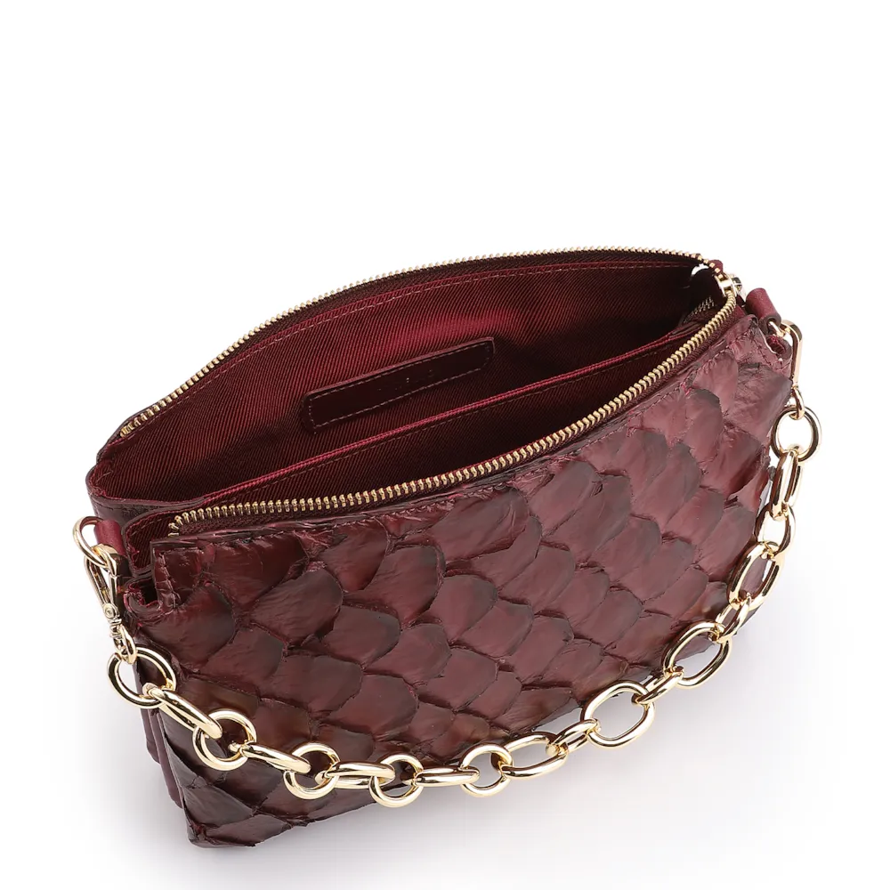 Bolsa Transversal Pirarucu Pirarucu Vinho - imagem 4