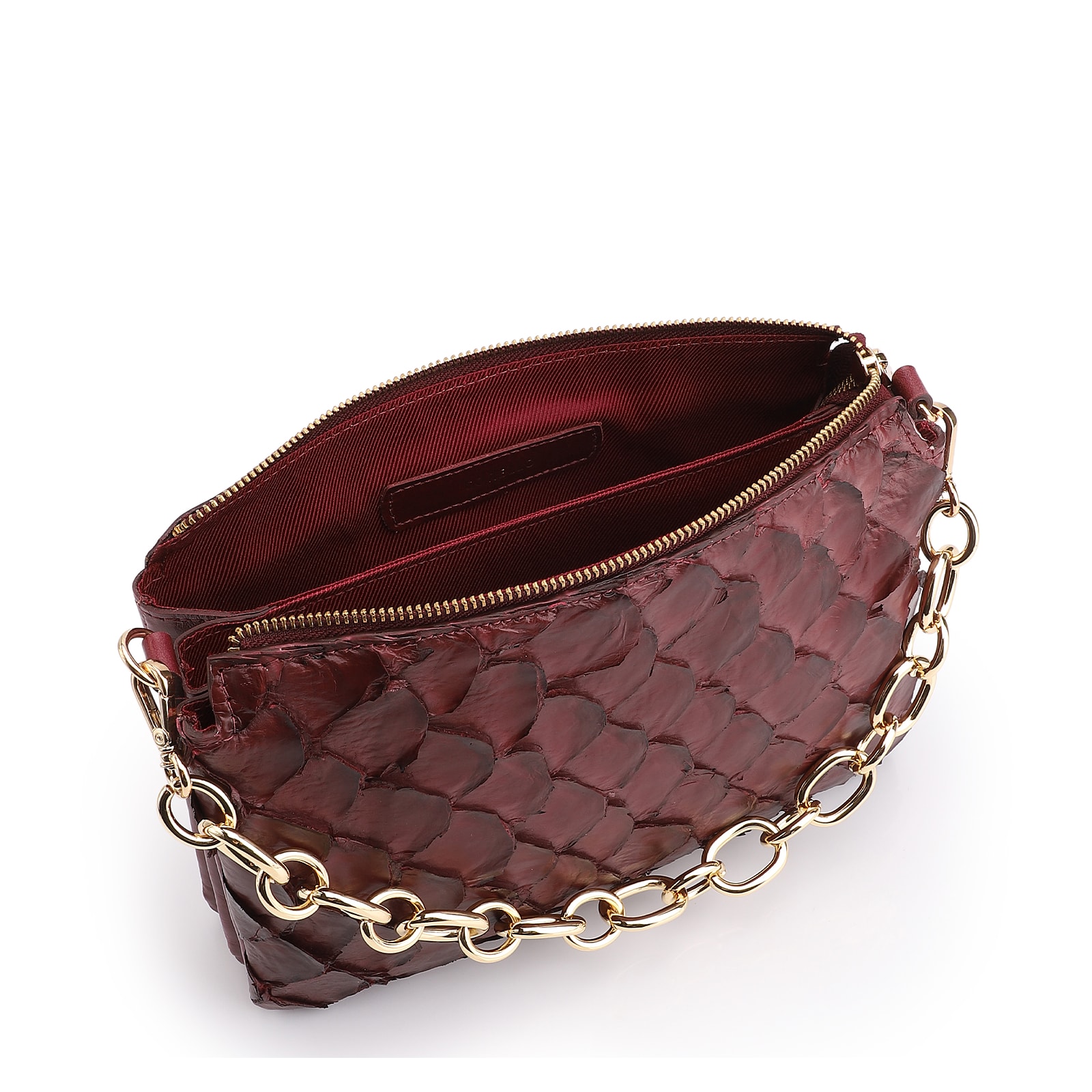 Bolsa Transversal Pirarucu Pirarucu Vinho