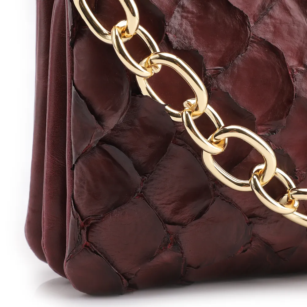 Bolsa Transversal Pirarucu Pirarucu Vinho - imagem 6