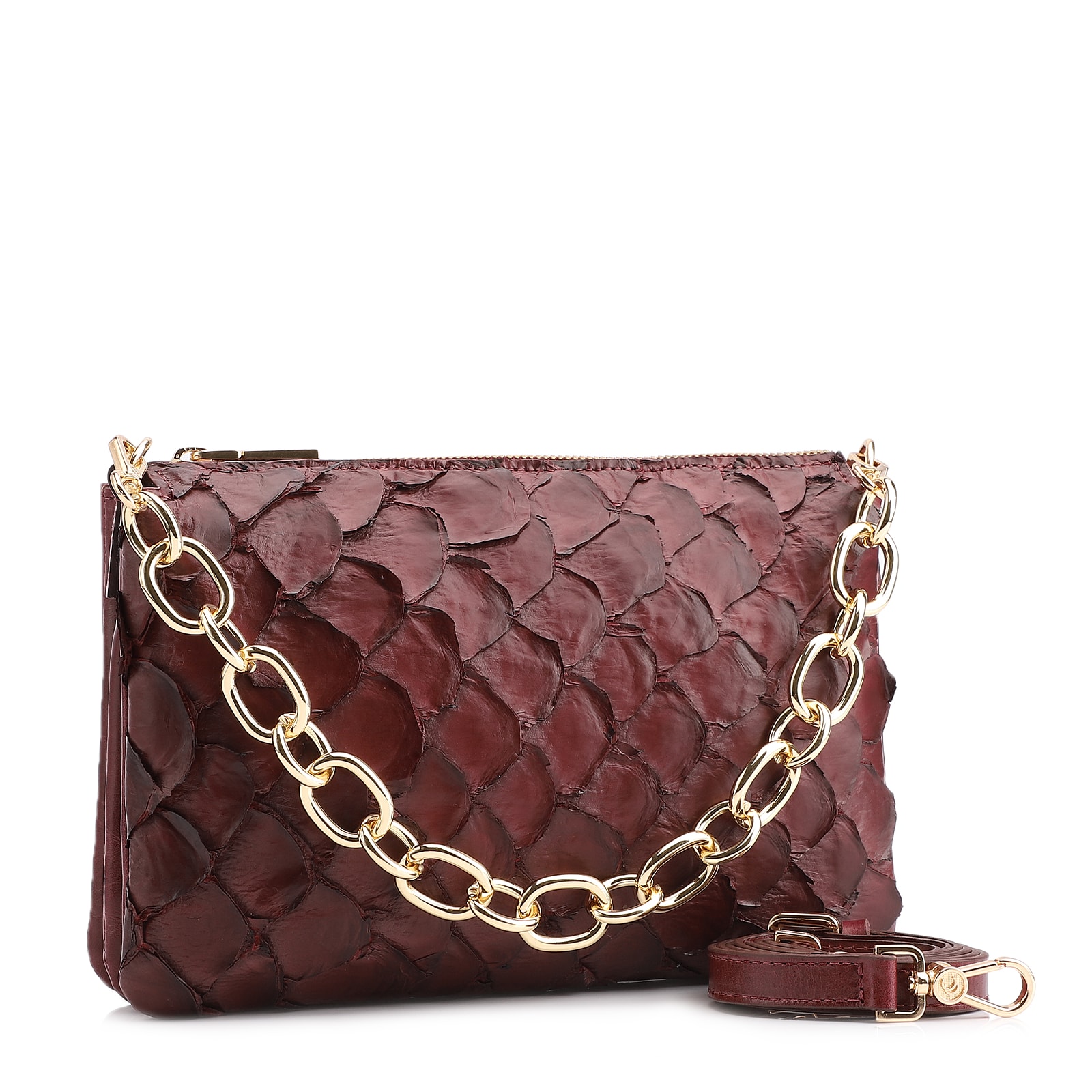 Bolsa Transversal Pirarucu Pirarucu Vinho