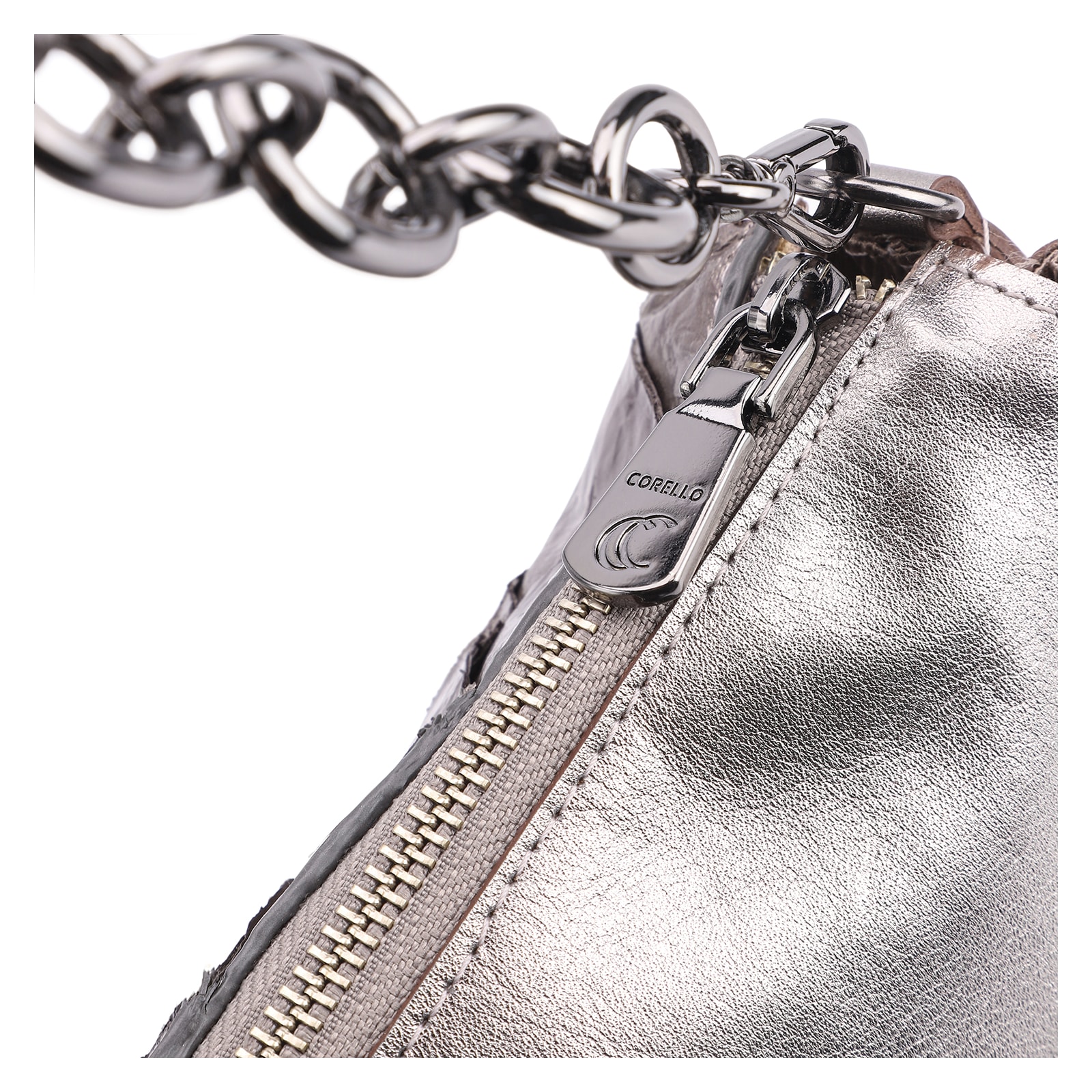 Bolsa Transversal Pirarucu Prata