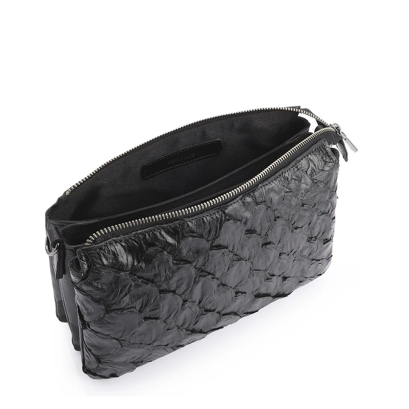 Bolsa Transversal Pirarucu Preto