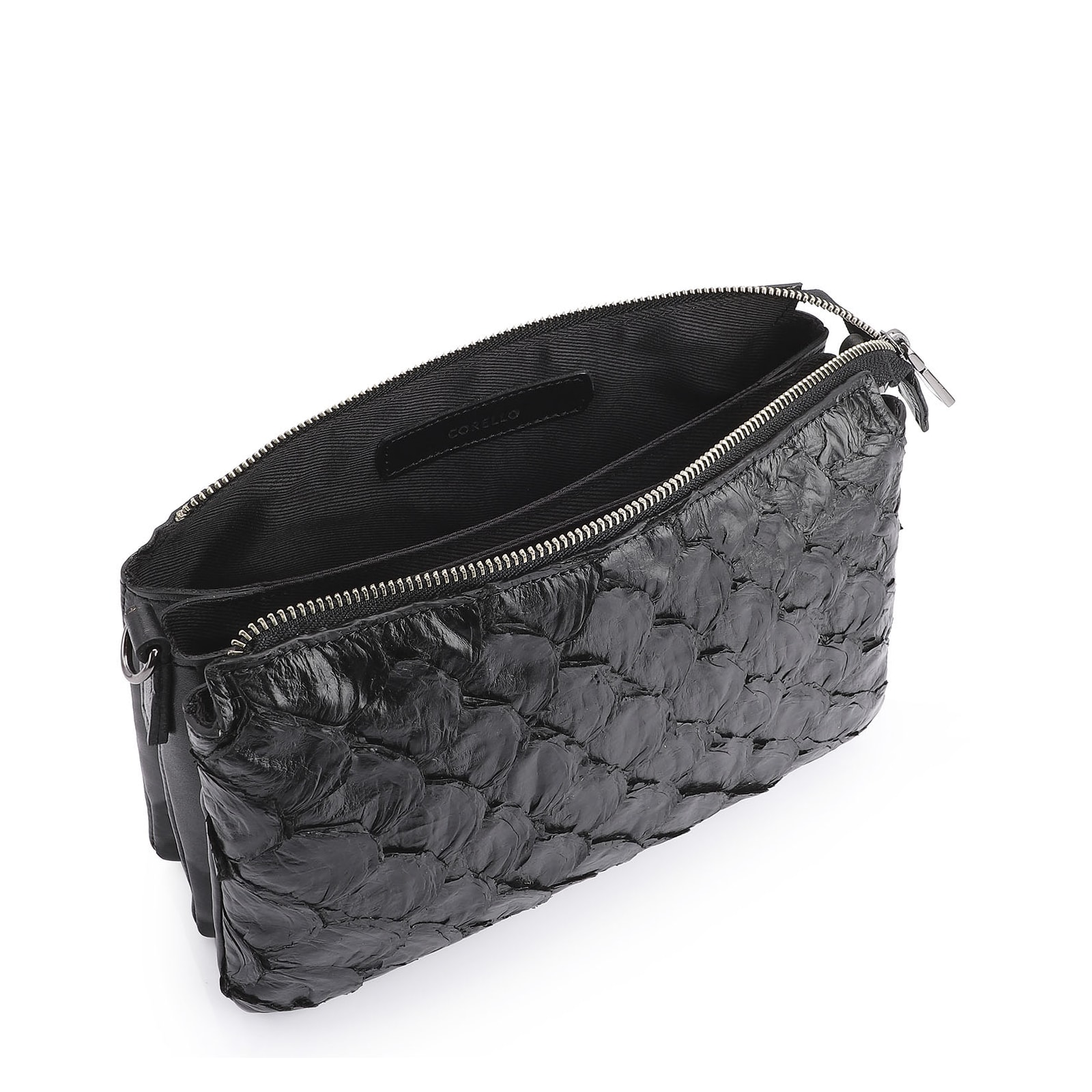 Bolsa Transversal Pirarucu Preto