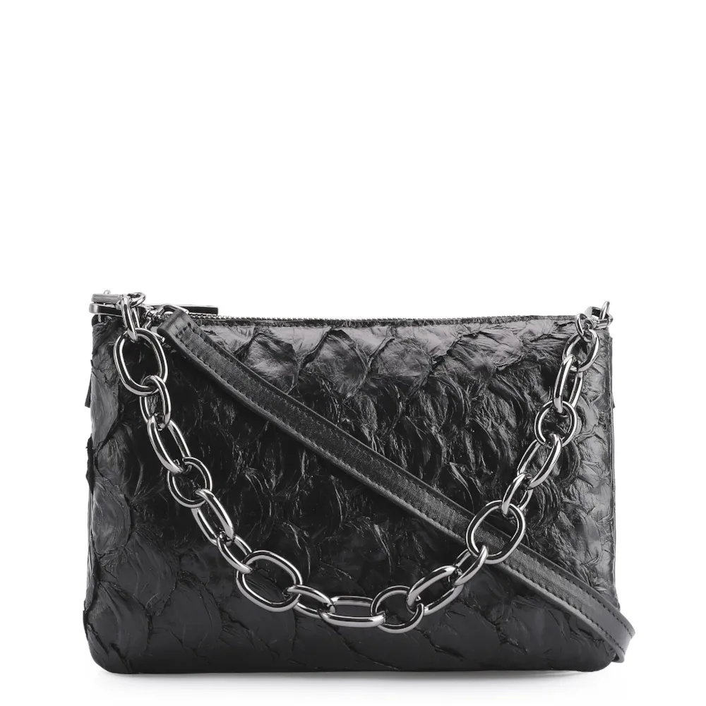 Bolsa Transversal Pirarucu Preto