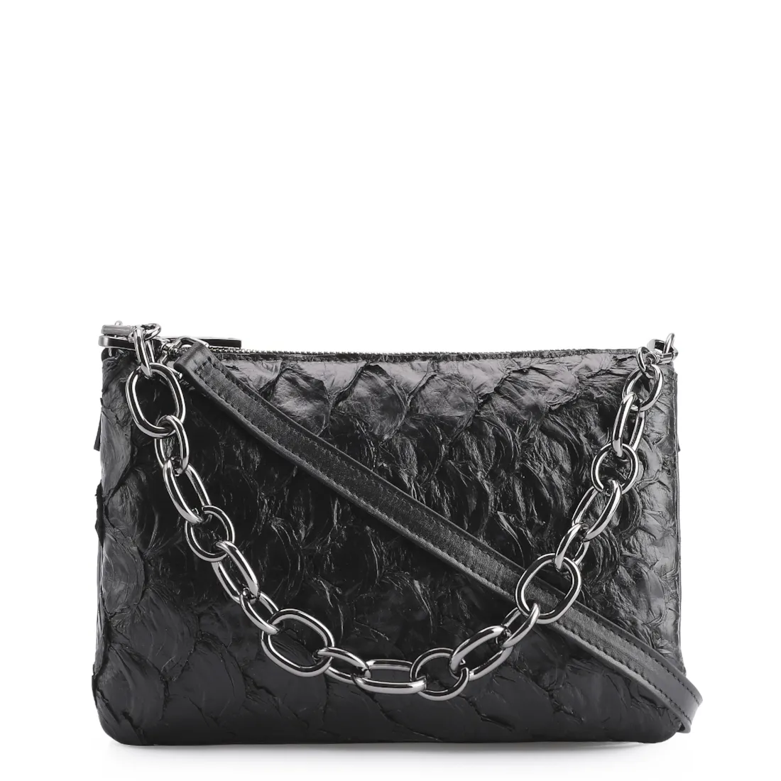 Bolsa Transversal Pirarucu Preto