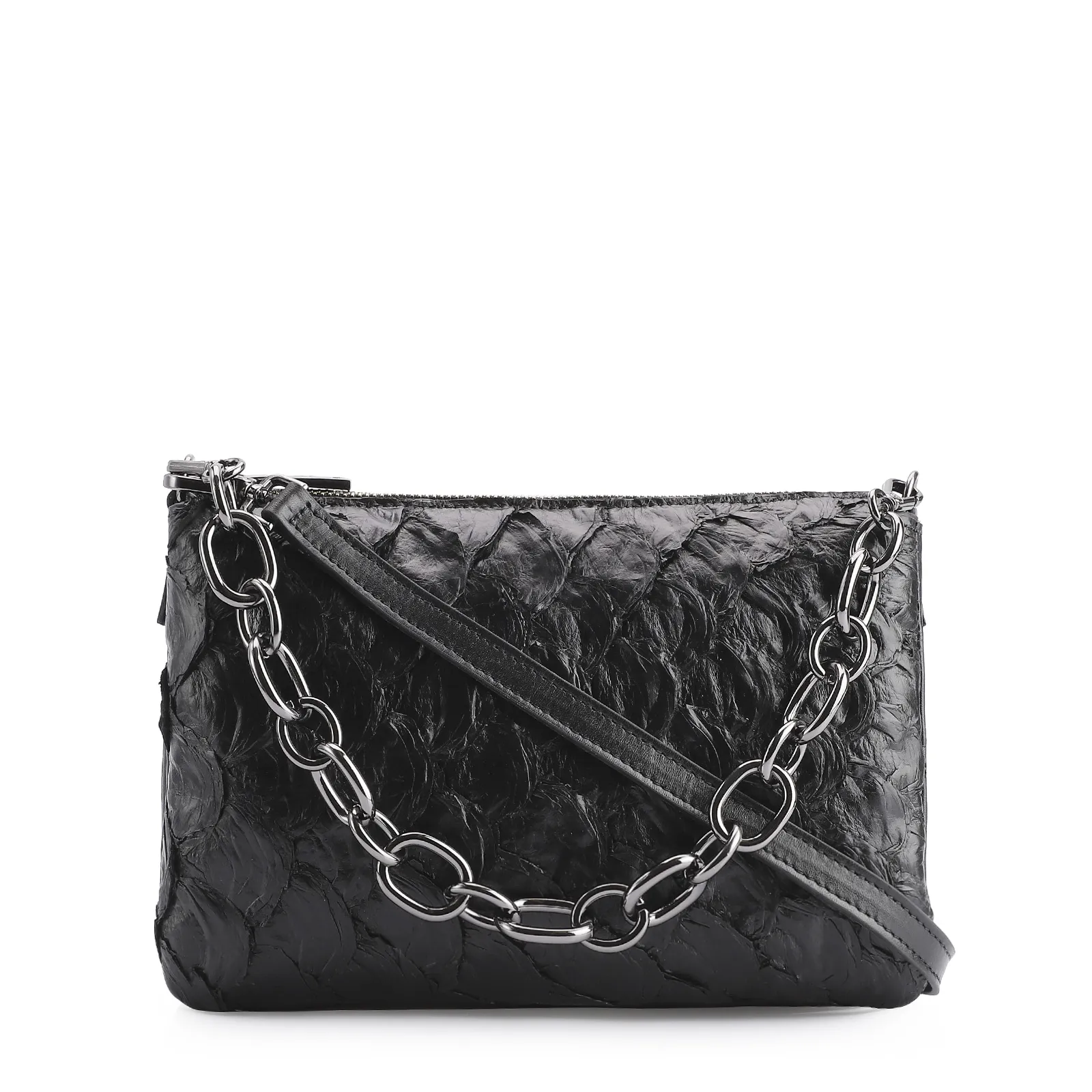 Bolsa Transversal Pirarucu Preto