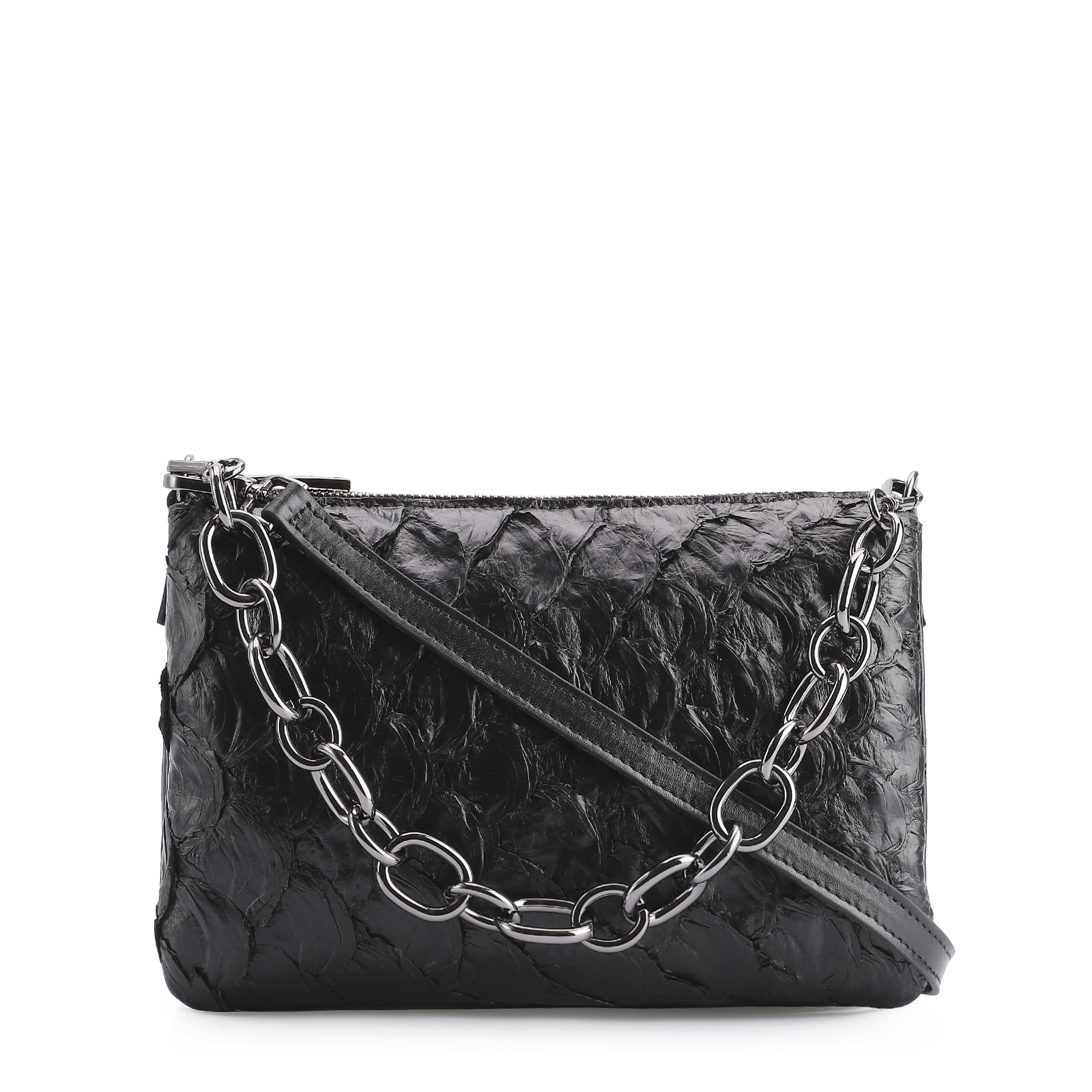 Bolsa Transversal Pirarucu Preto